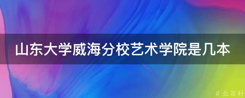 山东大学威海分校艺术学院是几本 