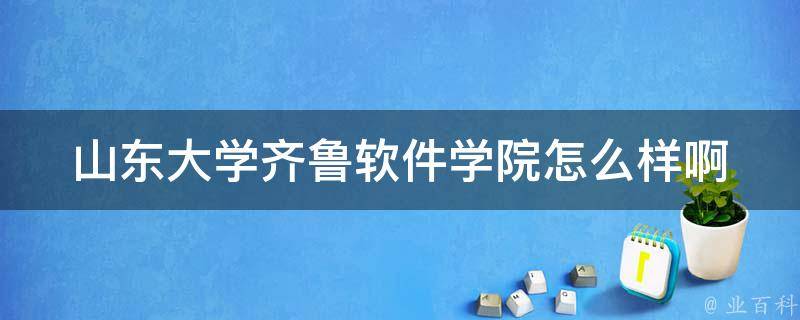 山东大学齐鲁软件学院怎么样啊 