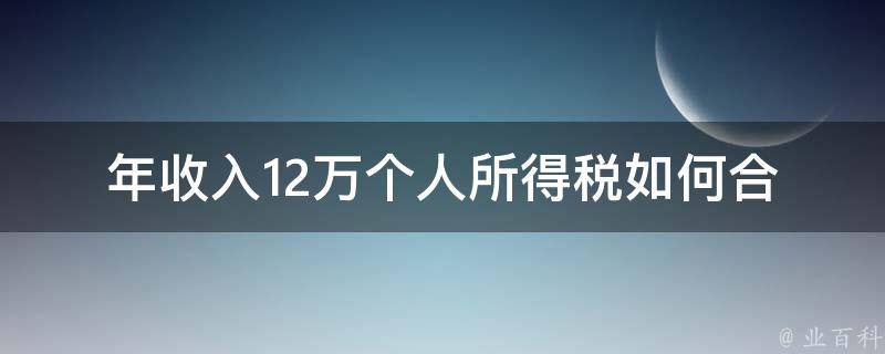 年收入12万个人所得税_如何合理减轻税负