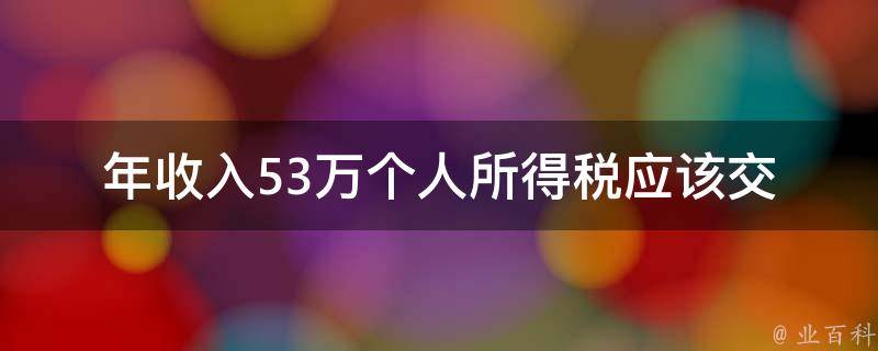 年收入53万个人所得税_应该交多少？