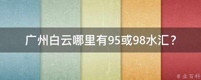 广州白云哪里有95或98水汇？
