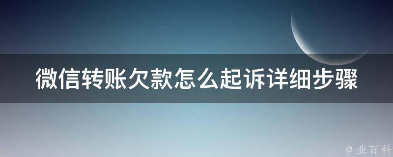 微信转账欠款怎么**_详细步骤解析