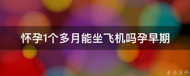 怀孕1个多月能坐飞机吗_孕早期坐飞机注意事项及安全诀窍