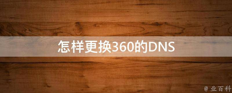 怎样更换360的DNS 