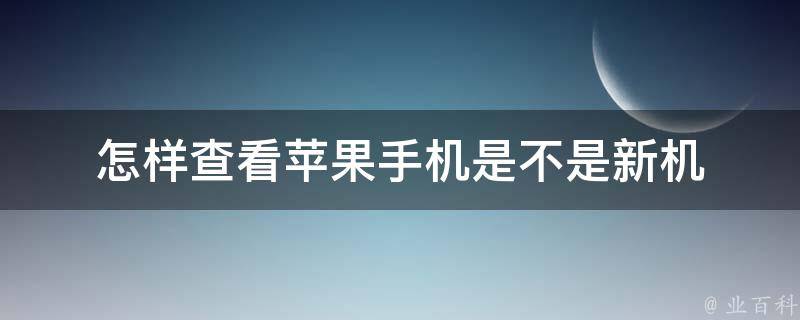 怎样查看苹果手机是不是新机 