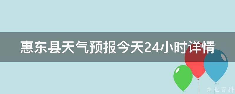 惠东县天气预报今天24小时详情(实时天气情况、温度变化、降雨概率等)