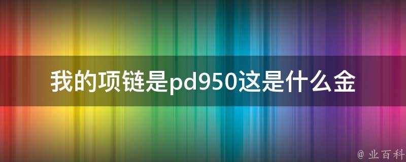 我的项链是pd950这是什么金 