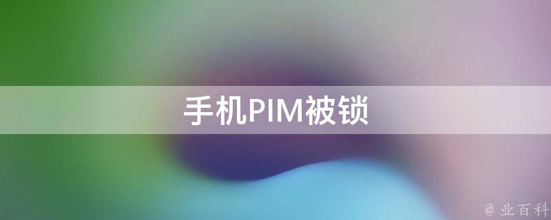 手机PIM被锁 