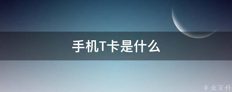 手机T卡是什么 