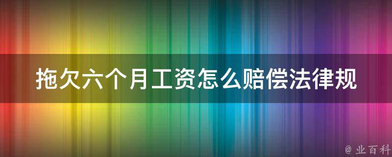 拖欠六个月工资怎么赔偿_法律规定和应对策略