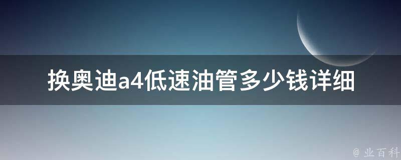 换奥迪a4低速油管多少钱_详细解析与维修技巧。