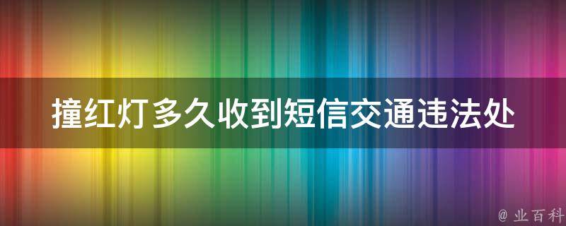 撞红灯多久收到短信(交通违法处理时间是多久)