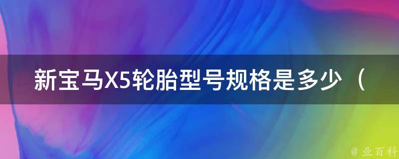 新宝马X5轮胎型号规格是多少_全方位解析新款X5轮胎尺寸、轮胎品牌、轮胎花纹等信息。