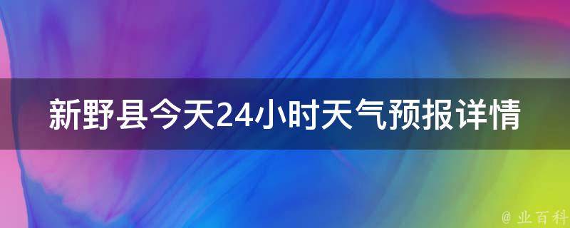 新野县今天24小时天气预报详情_实时更新，准确预测，帮你做好出门准备