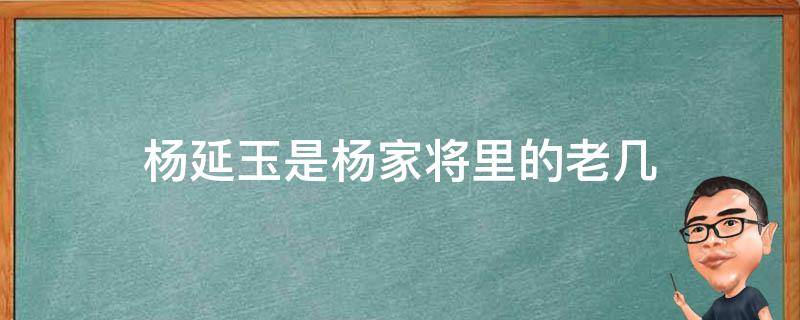 杨延玉是杨家将里的老几 