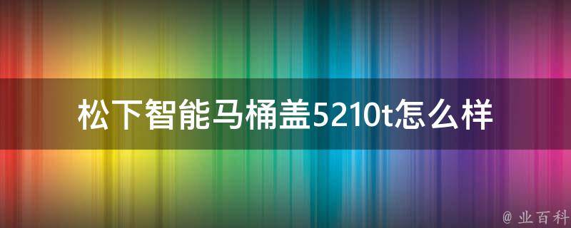 松下智能马桶盖5210t怎么样 