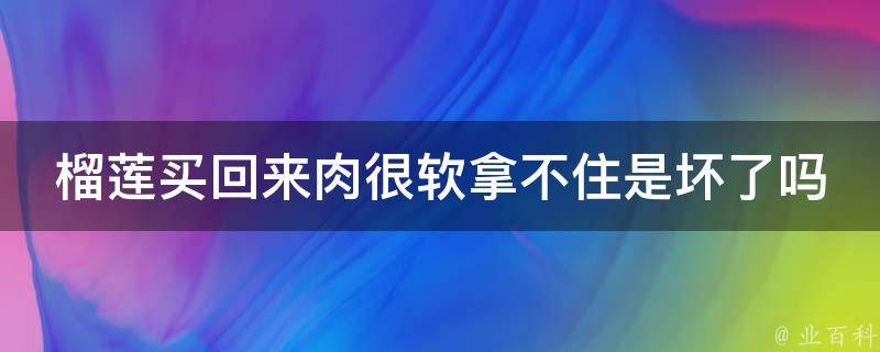 榴莲买回来肉很软拿不住是坏了吗 