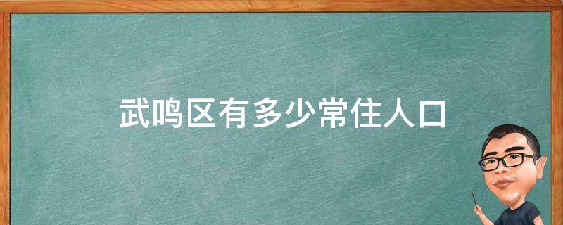 武鸣区有多少常住人口 