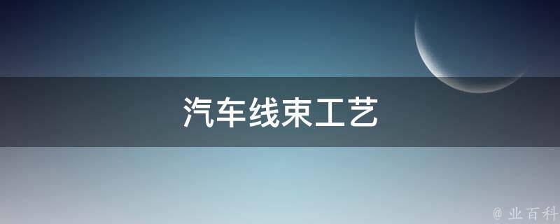 汽车线束工艺 