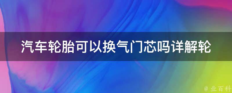 汽车轮胎可以换气门芯吗_详解轮胎保养，了解如何更换气门芯