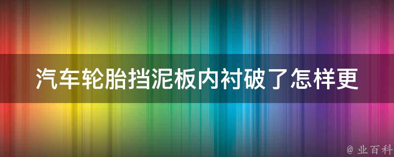 汽车轮胎挡泥板内衬破了_怎样更换内衬