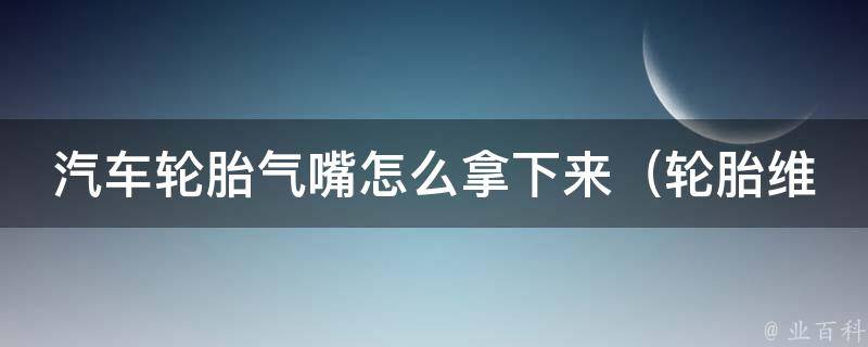 汽车轮胎气嘴怎么拿下来（轮胎维修必备技能，教你5种简单方法）