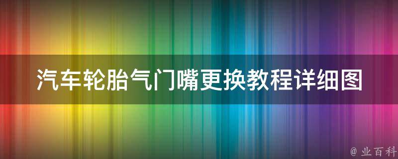 汽车轮胎气门嘴更换教程_详细图解+注意事项