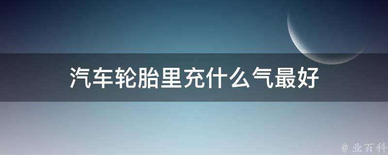 汽车轮胎里充什么气最好 