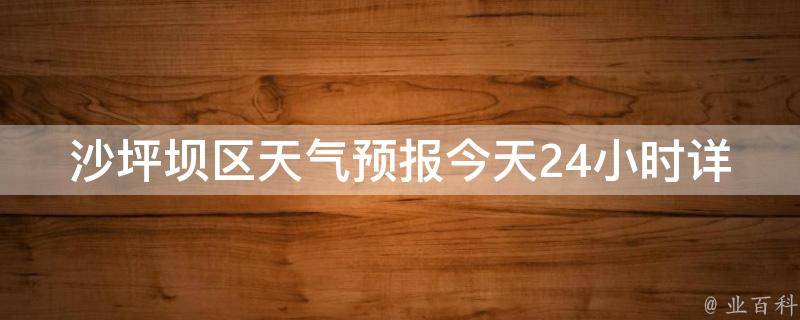 沙坪坝区天气预报今天24小时详情_实时更新，精准预测，多种天气情况解析。