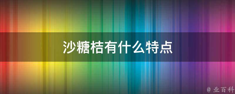 沙糖桔有什么特点 