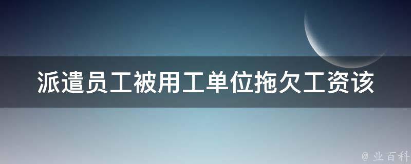 派遣员工被用工单位拖欠工资_该如何维护自己的权益？