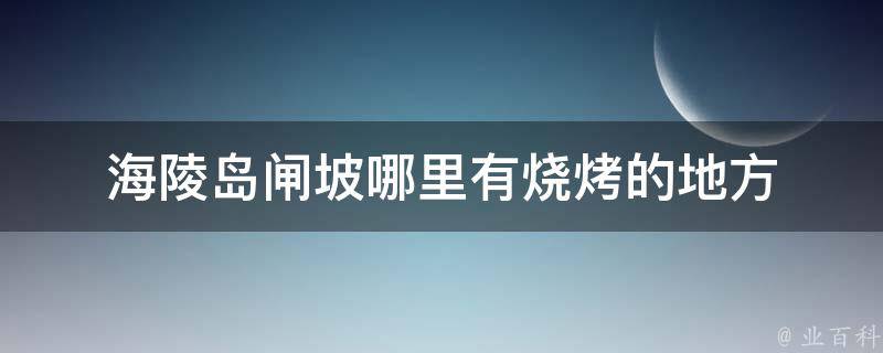 海陵岛闸坡哪里有烧烤的地方 