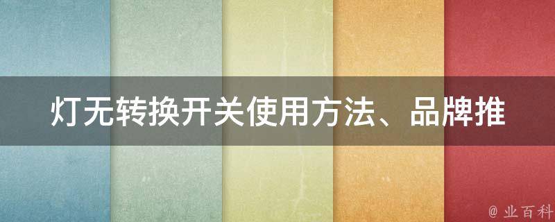 灯无转换开关(使用方法、品牌推荐、安装注意事项)