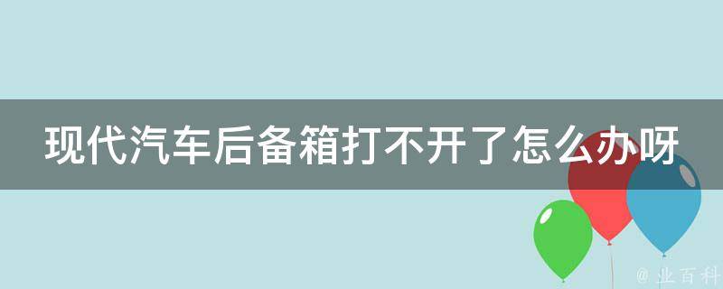 现代汽车后备箱打不开了怎么办呀_解决方法大全