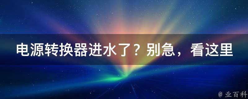 电源转换器进水了？别急，看这里教你如何解决！