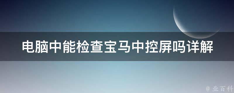 电脑中能检查宝马中控屏吗_详解宝马中控屏故障检测方法。