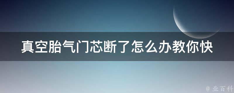 真空胎气门芯断了怎么办_教你快速解决真空胎气门芯断裂的问题。