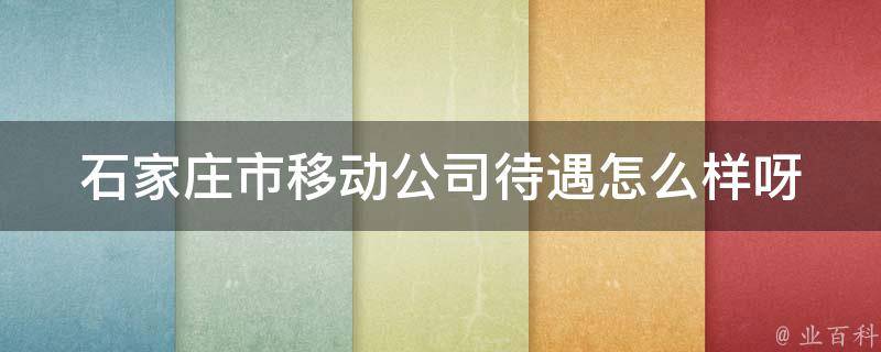 石家庄市移动公司待遇怎么样呀_员工口碑大揭秘