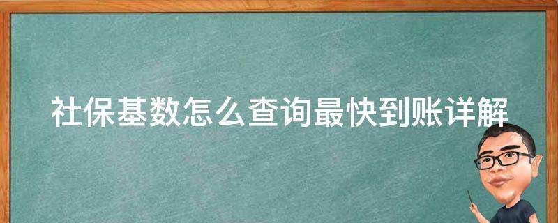 社保基数怎么查询最快到账_详解查询社保基数最快方法，快速到账技巧分享。