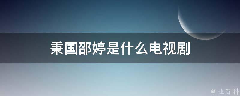 秉国邵婷是什么电视剧 