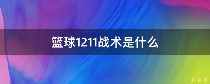 篮球1211战术是什么 