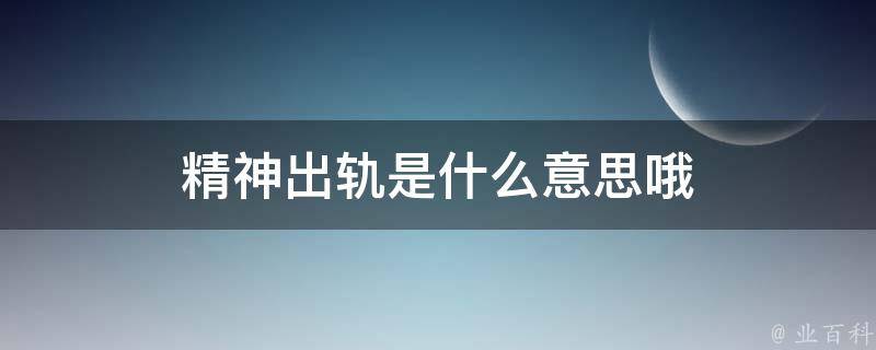 精神出轨是什么意思哦