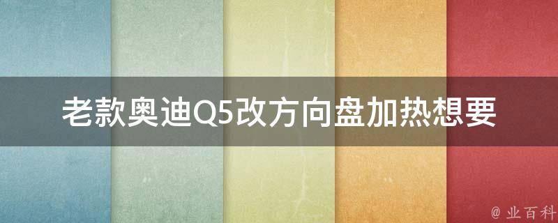 老款奥迪Q5改方向盘加热_想要提升驾驶舒适度？试试这个方法！