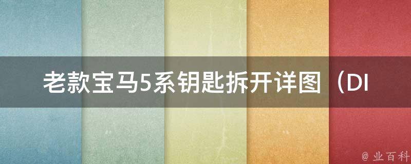 老款宝马5系钥匙拆开详图（DIY教程，附拆卸步骤及注意事项）