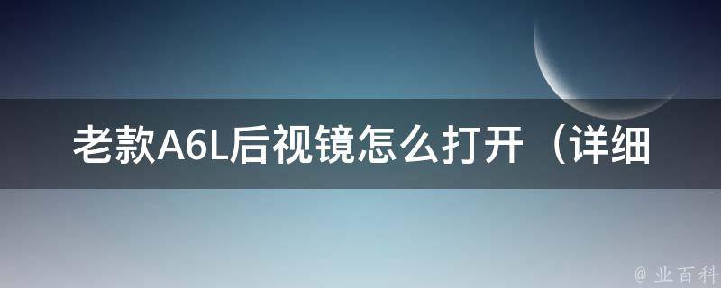 老款A6L后视镜怎么打开_详细操作步骤