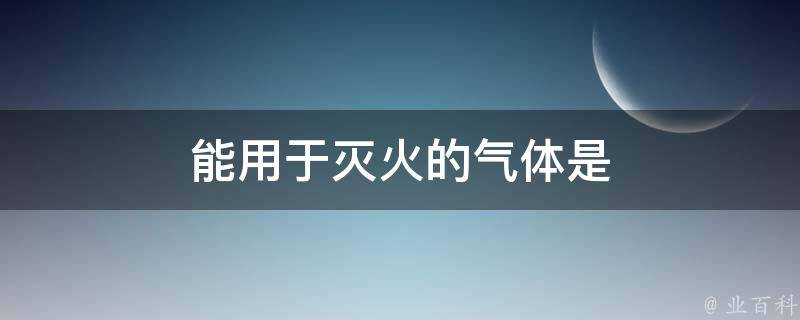 能用于灭火的气体是 