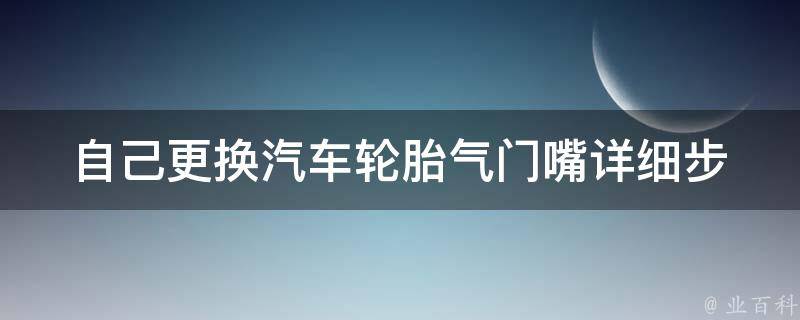 自己更换汽车轮胎气门嘴(详细步骤+常见问题解答)