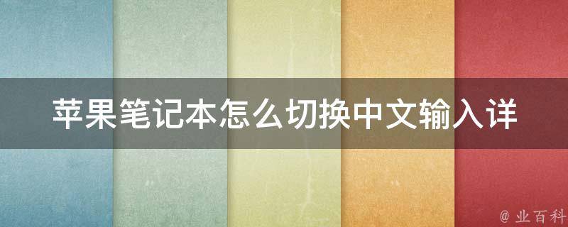 苹果笔记本怎么切换中文输入(详细操作步骤及快捷键)