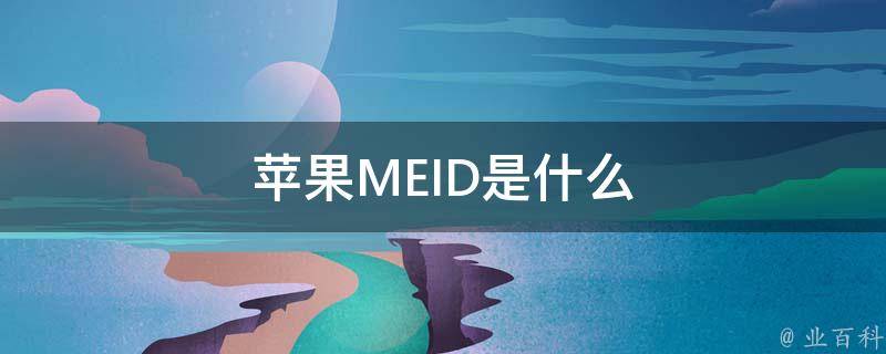 苹果MEID是什么 