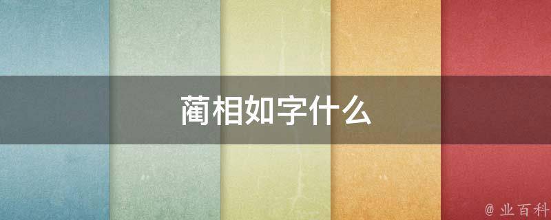 蔺相如字什么 